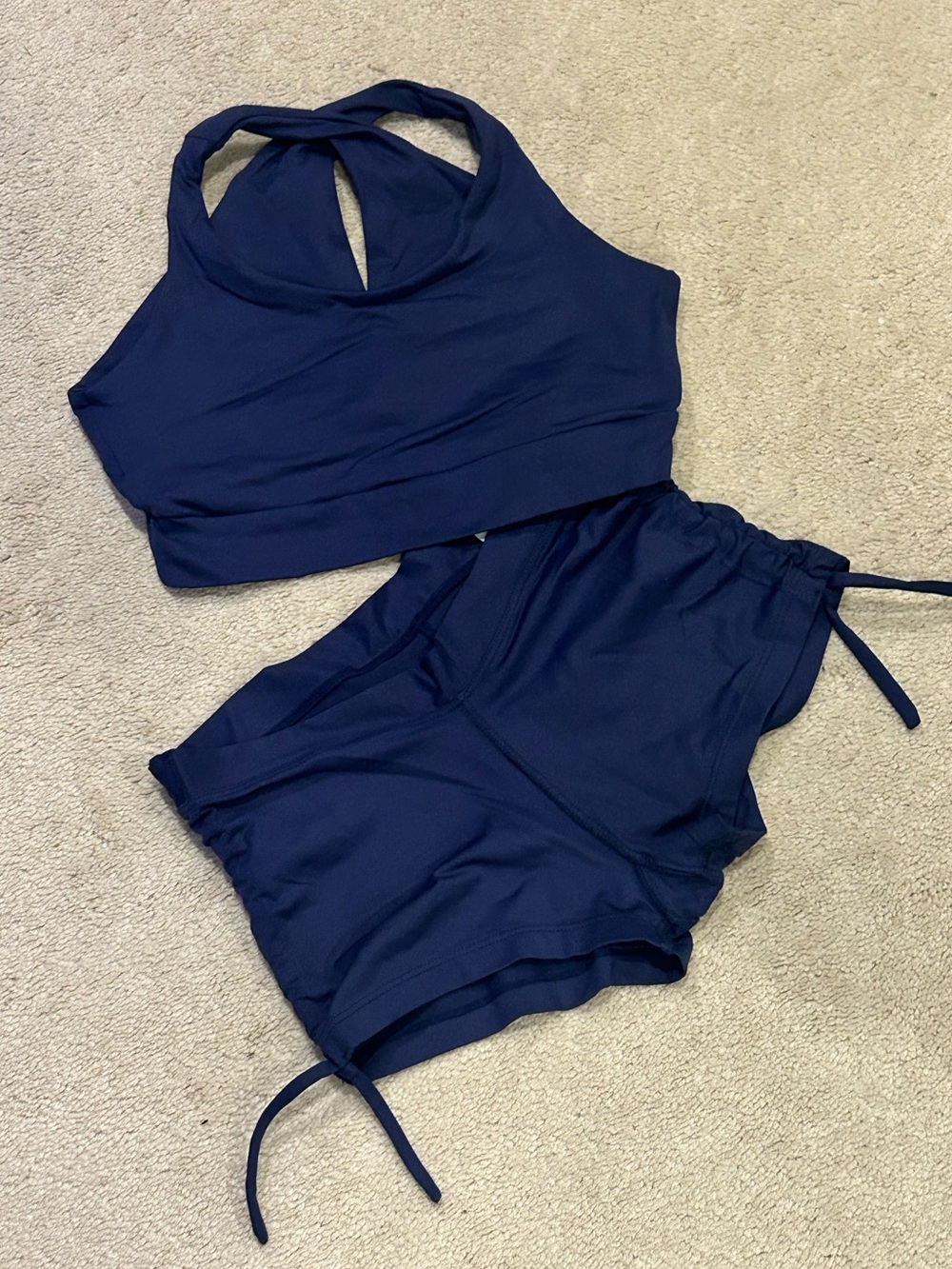 Mika Yoga 2 Piece Set Nova Bra and Mikaela Short, Sapphire, size S